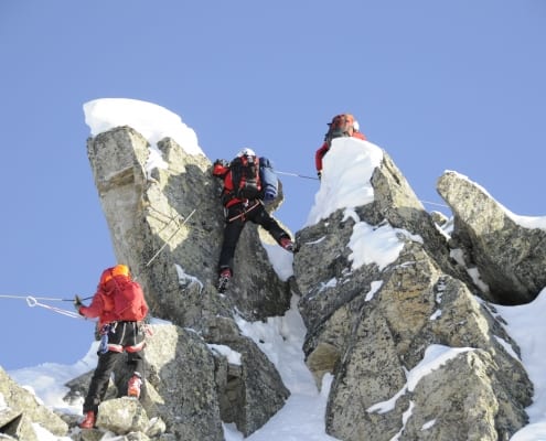 Winter climbing via ferrata with a Piste To Powder mountiain guide in St. Anton am Arlberg