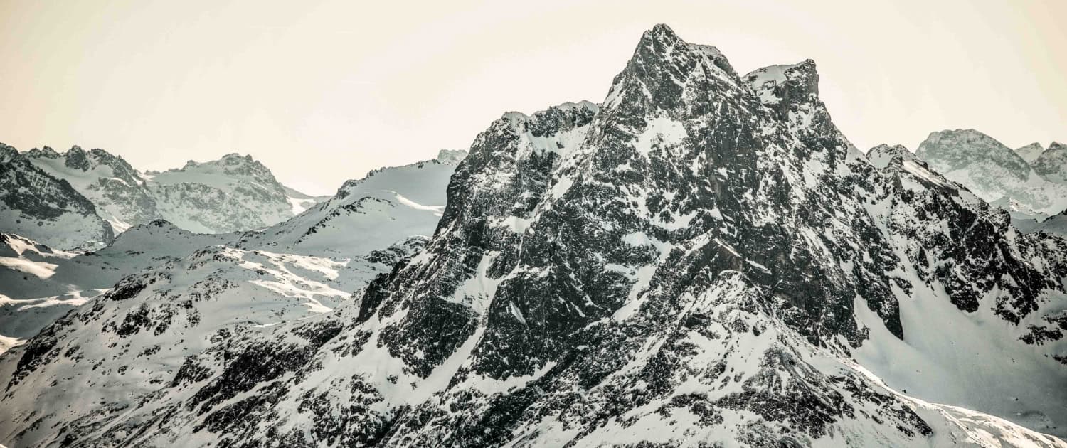 Arlberg Mountains – St. Anton & Lech Zürs Mountain panorama in the Arlberg ski area near St. Anton and Lech Zürs